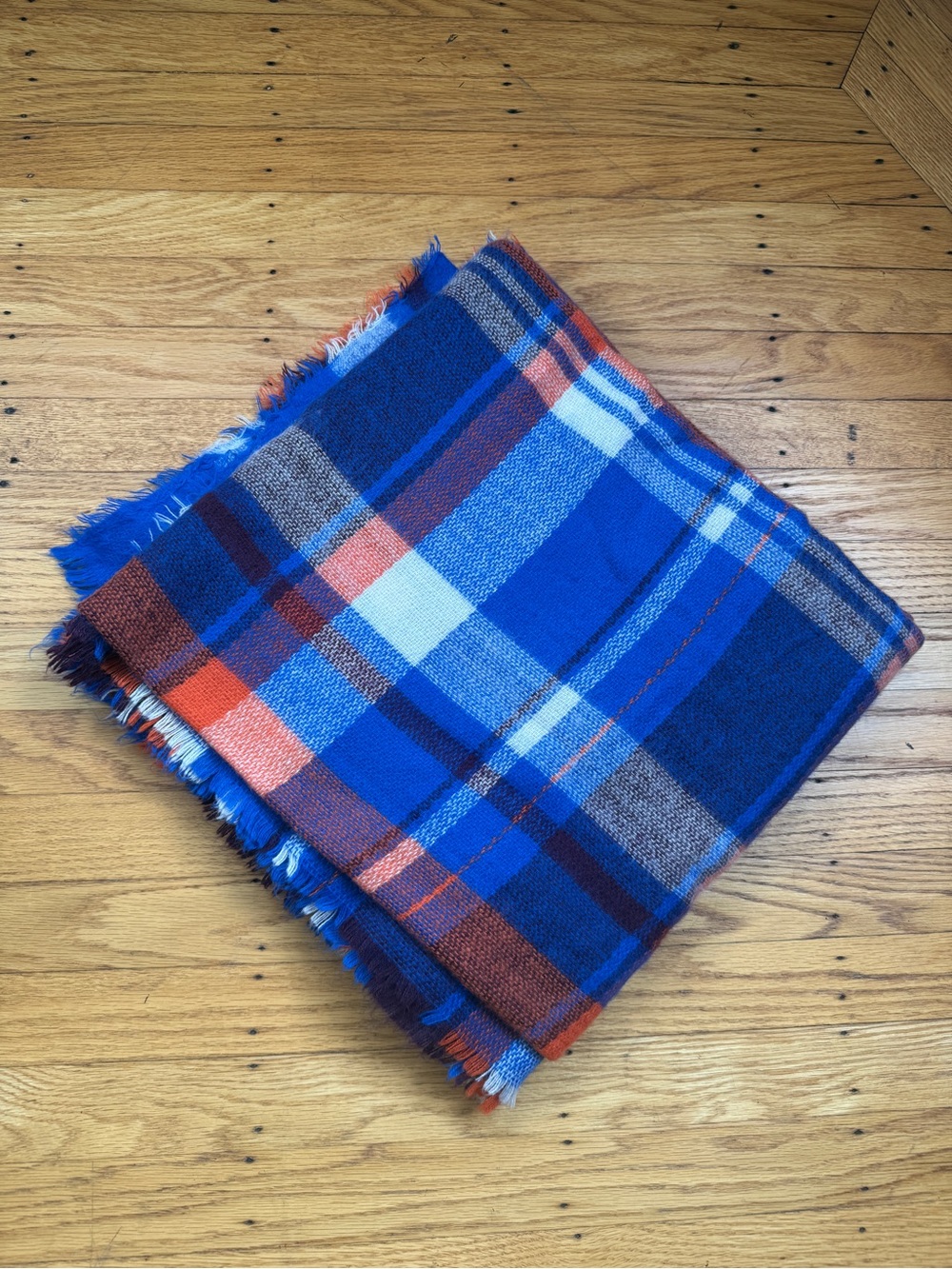 Cozy Blue Plaid Scarf